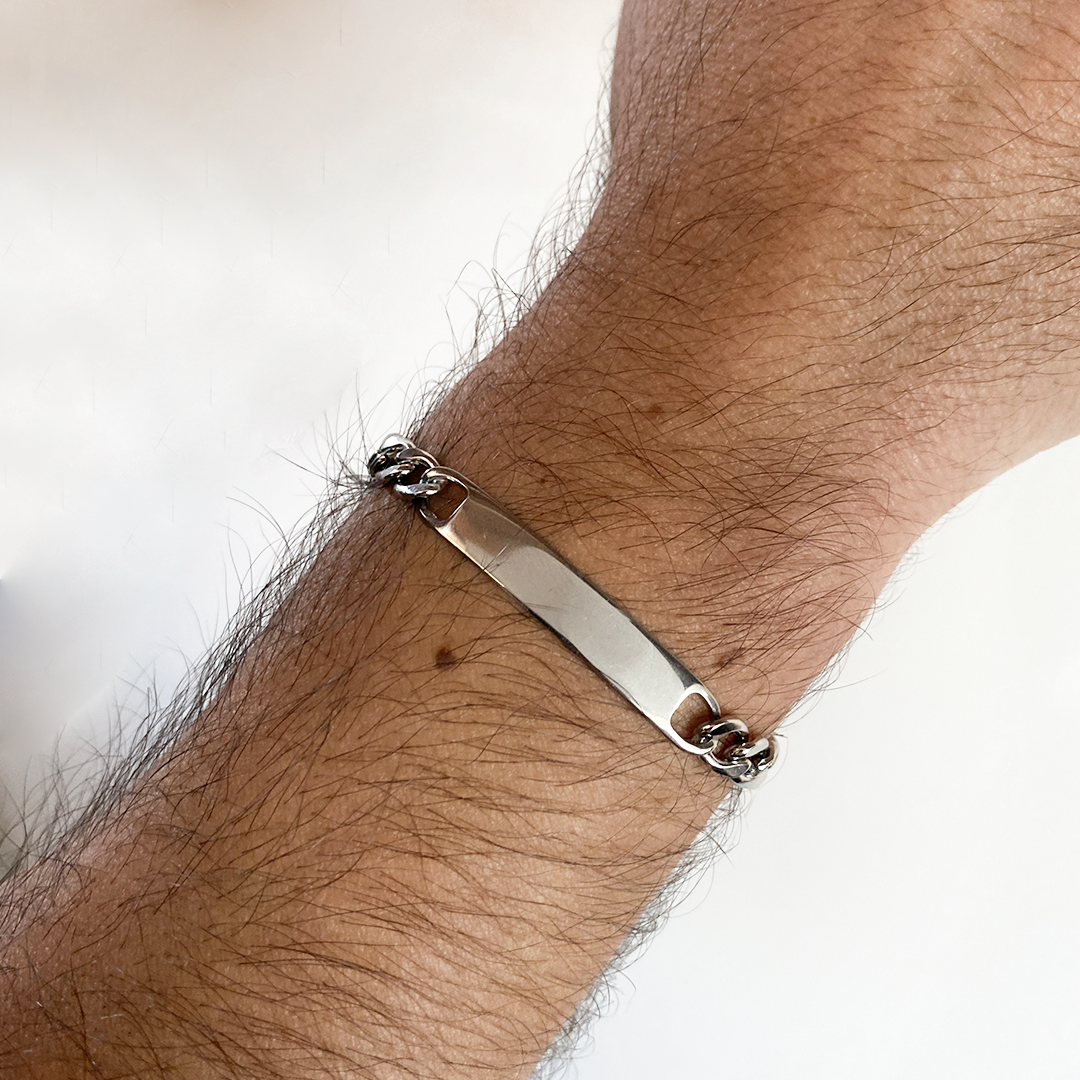 Pulsera Barbada de Acero para Hombre Personalizada