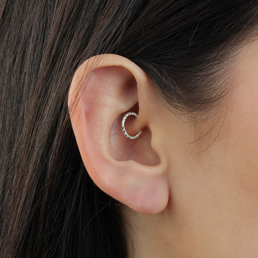 Pendiente piercing Daith Espiral plata