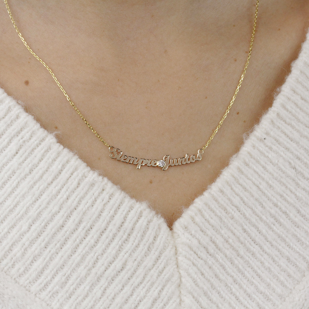 Collar Siempre Juntos de Oro 9K Personalizado