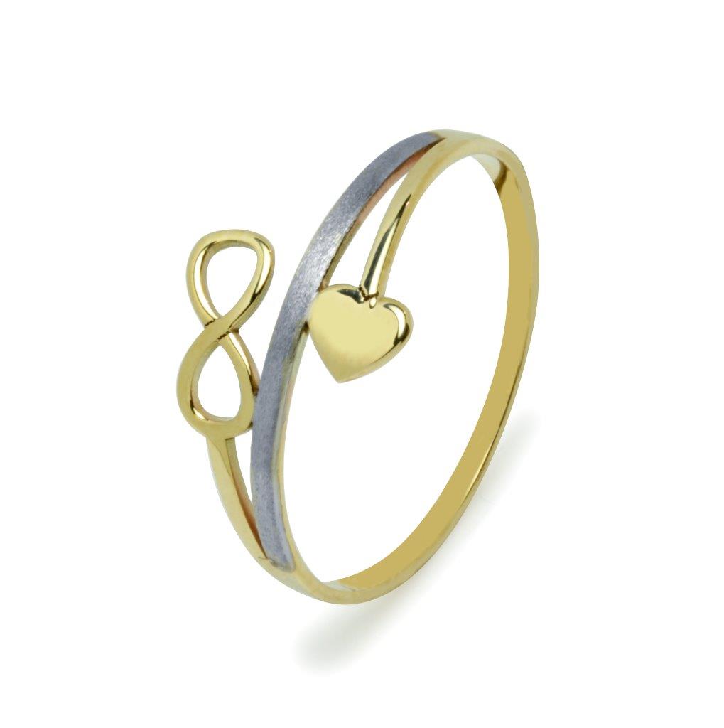 Anillo Corazón Infinito Bicolor