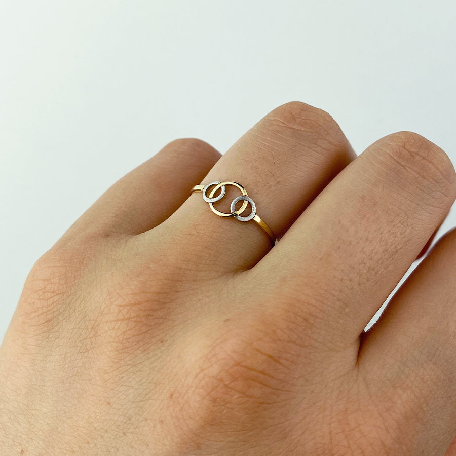 Anillo Círculos entrelazados Bicolor