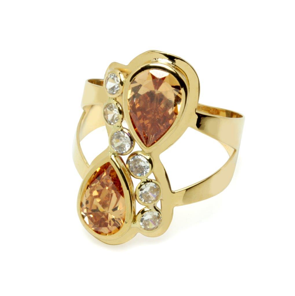 Anillo Crossed Circonitas