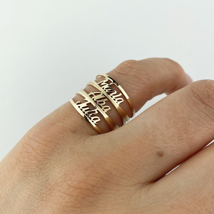 Anillo con nombre Triple