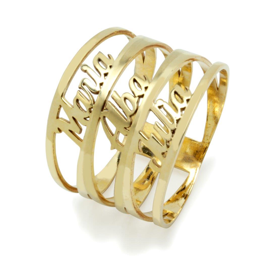 Anillo con nombre Triple