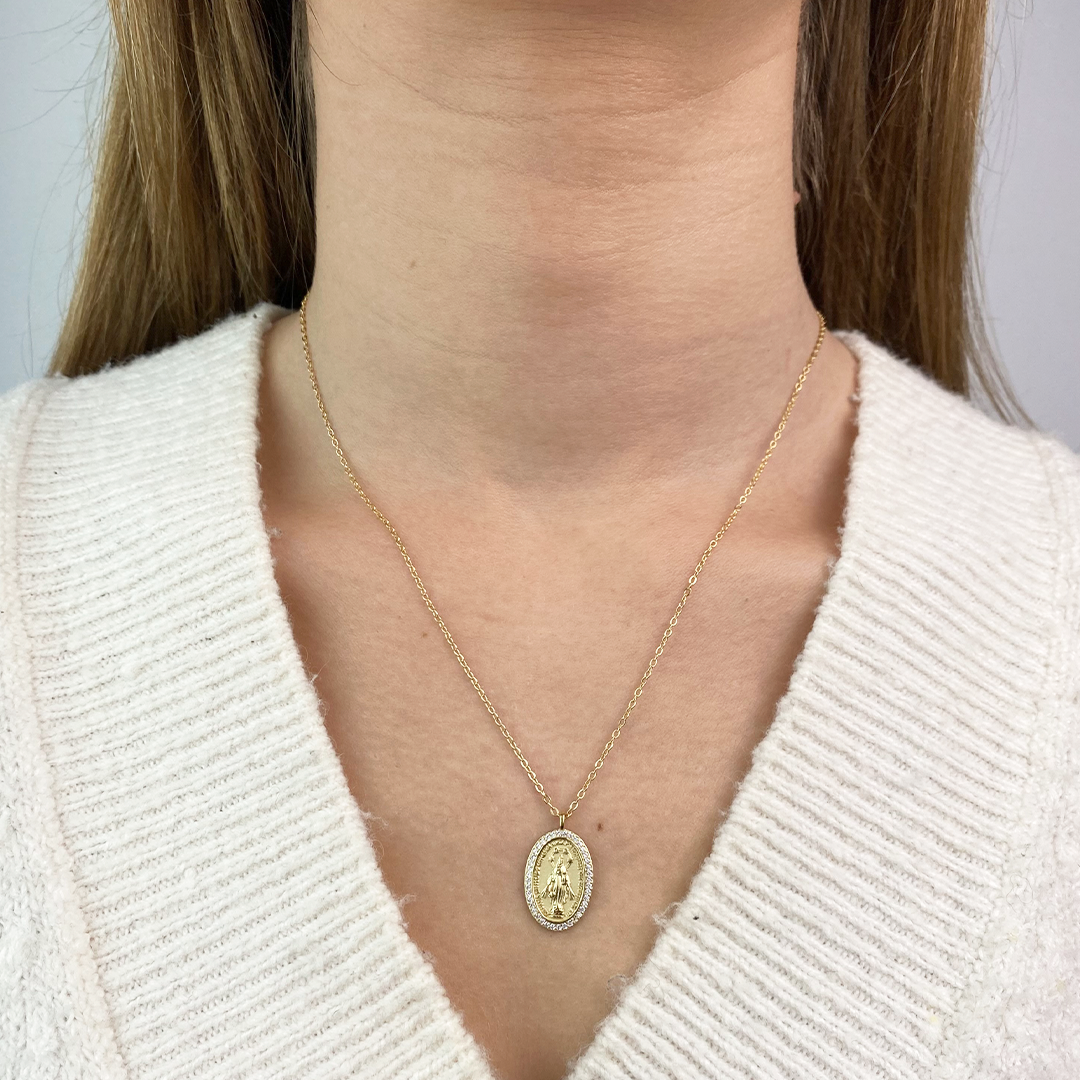 Colgante Escapulario de Plata 925 con Circonitas
