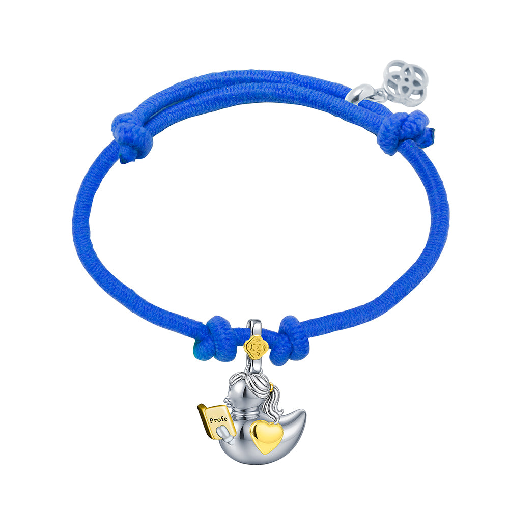 Pulsera Patita Profe personalizada con grabado Plata 925