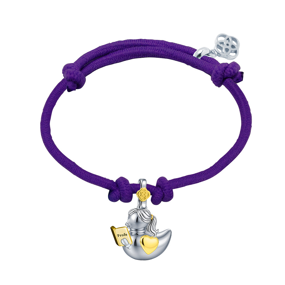 Pulsera Patita Profe personalizada con grabado Plata 925