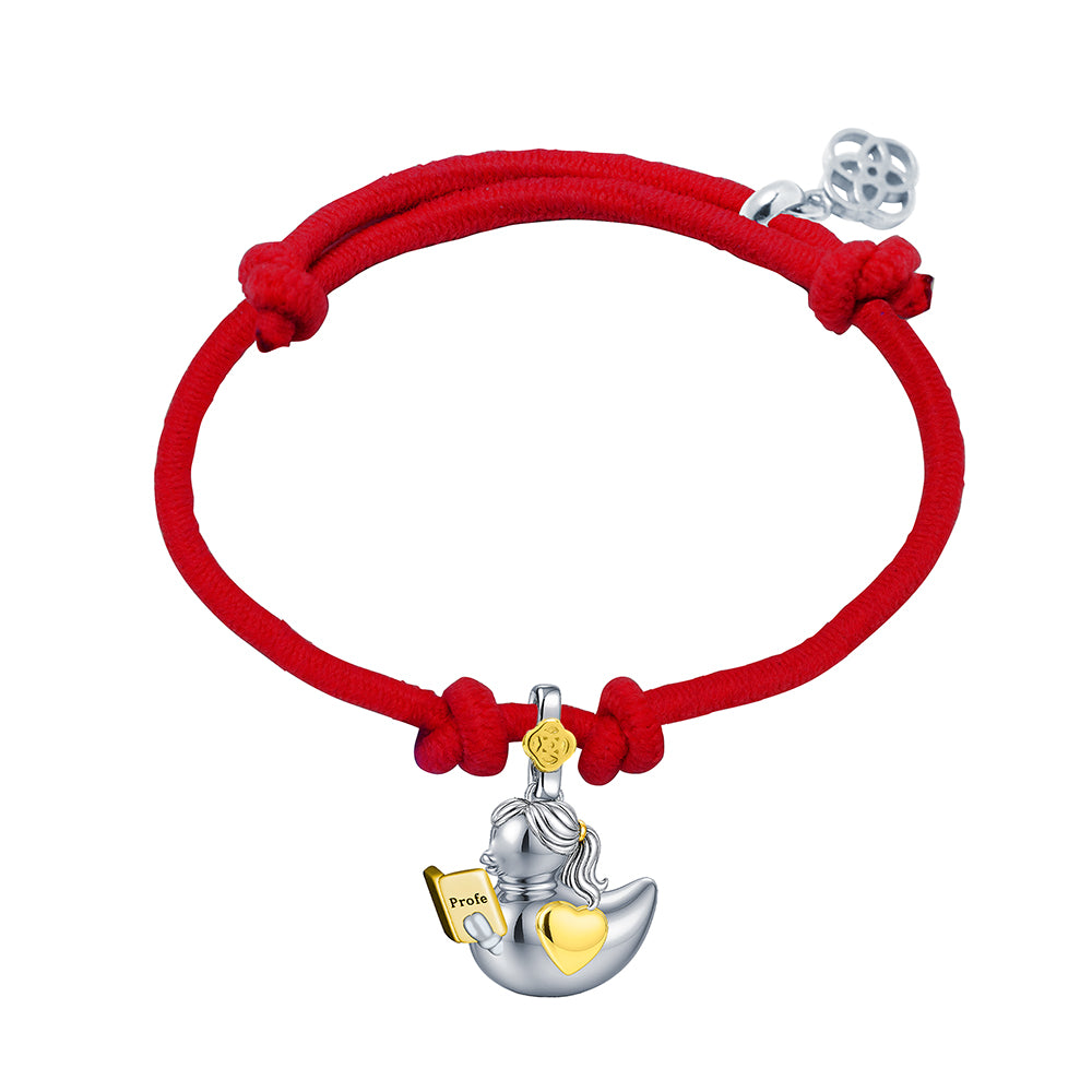 Pulsera Patita Profe personalizada con grabado Plata 925
