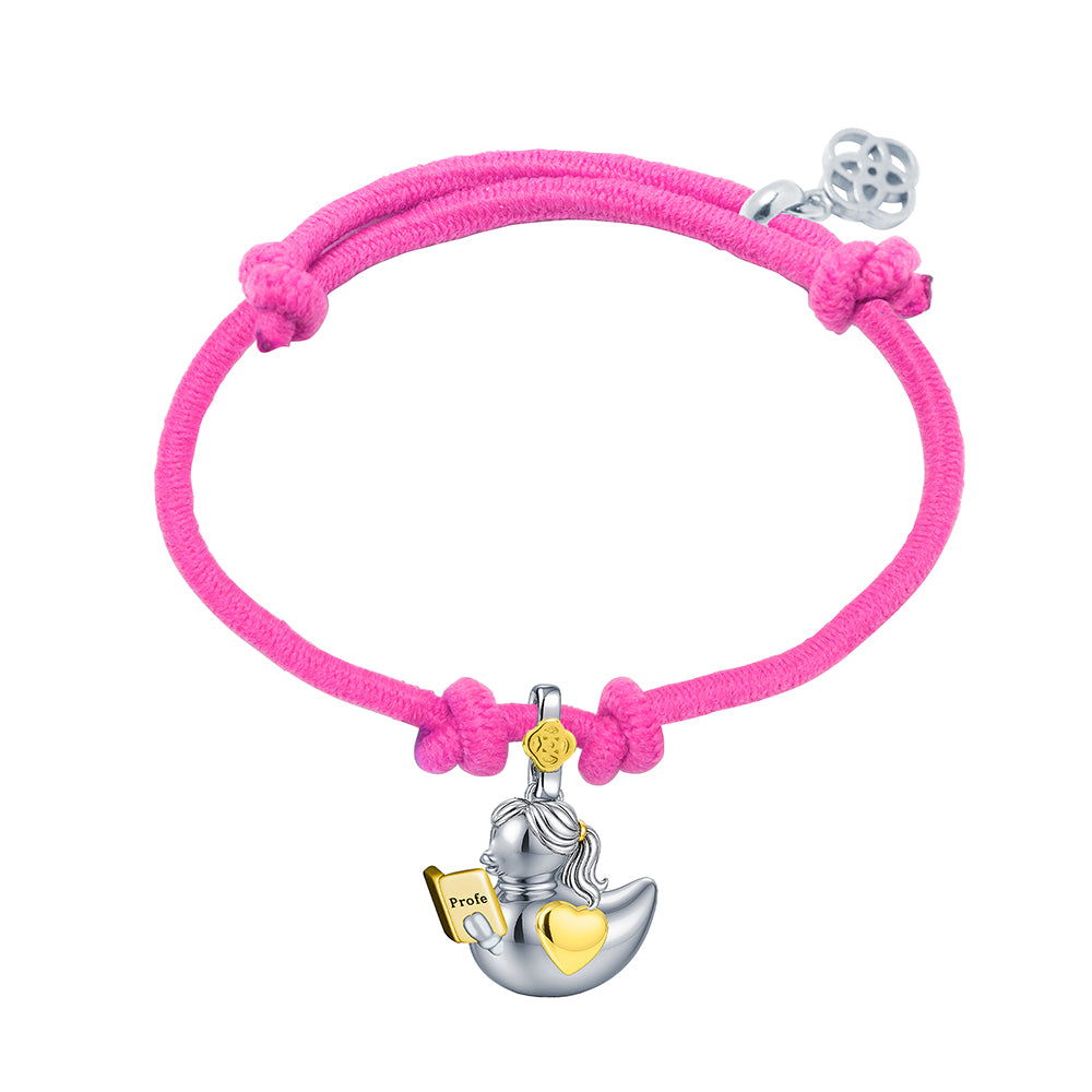 Pulsera Patita Profe personalizada con grabado Plata 925