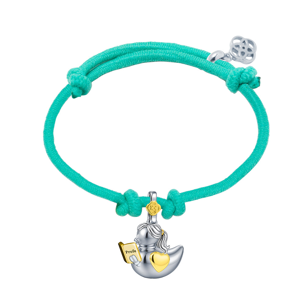 Pulsera Patita Profe personalizada con grabado Plata 925