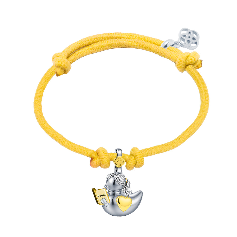 Pulsera Patita Profe personalizada con grabado Plata 925
