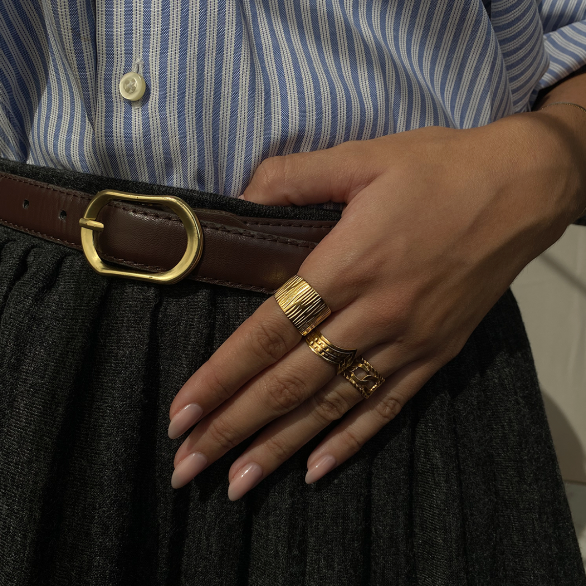 Anillo Texture Ajustable de Acero