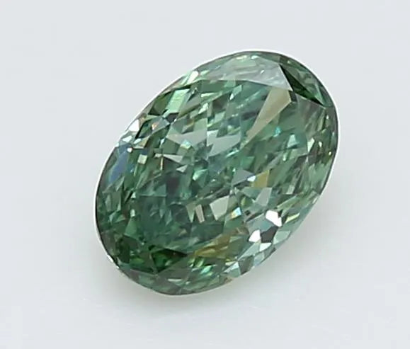 0.50ct Oval Lab Grown Diamond (Colour Fancy Vivid Green, Clarity VVS2, IGI Certified)