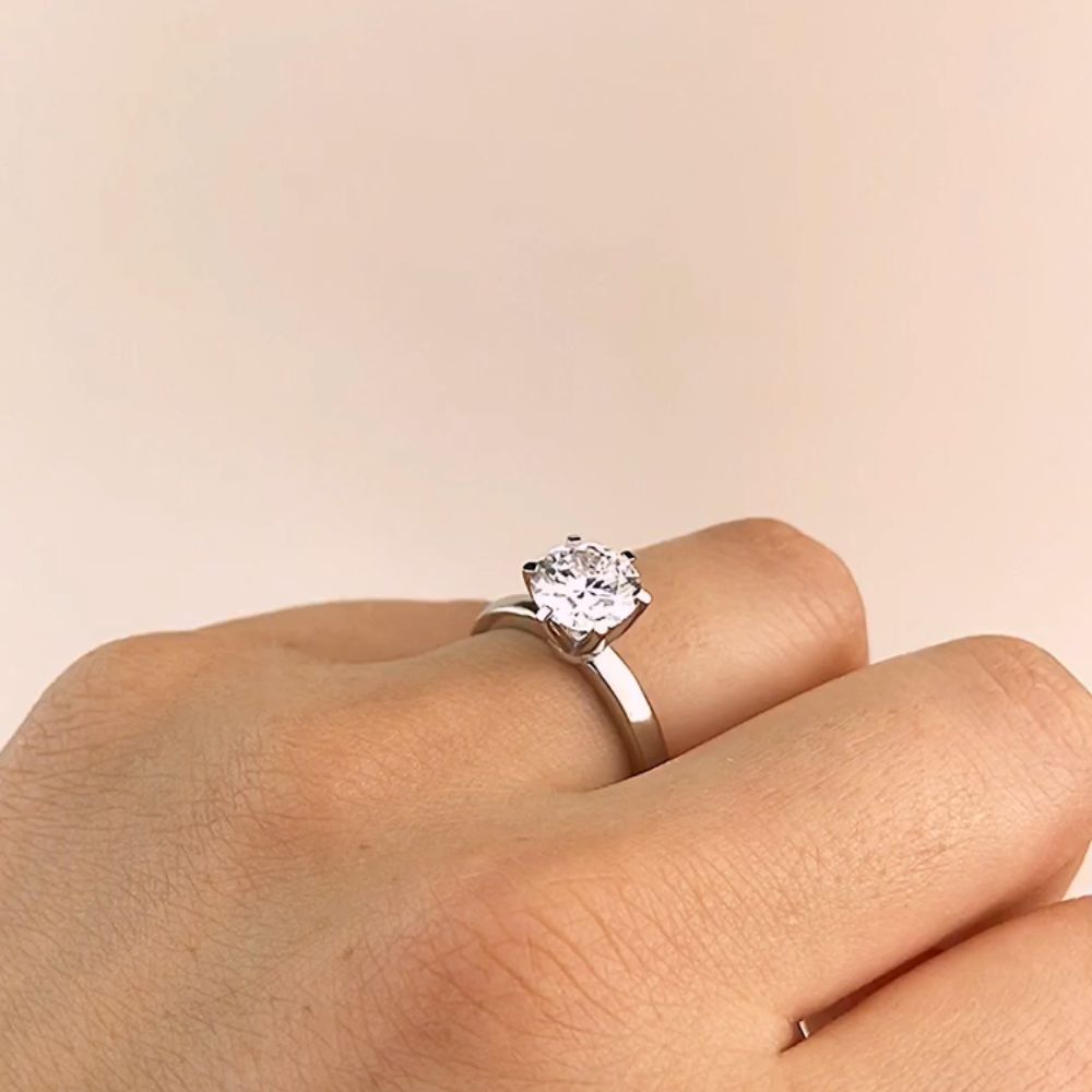 Anillo Solitario de Platino 950 Personalizado