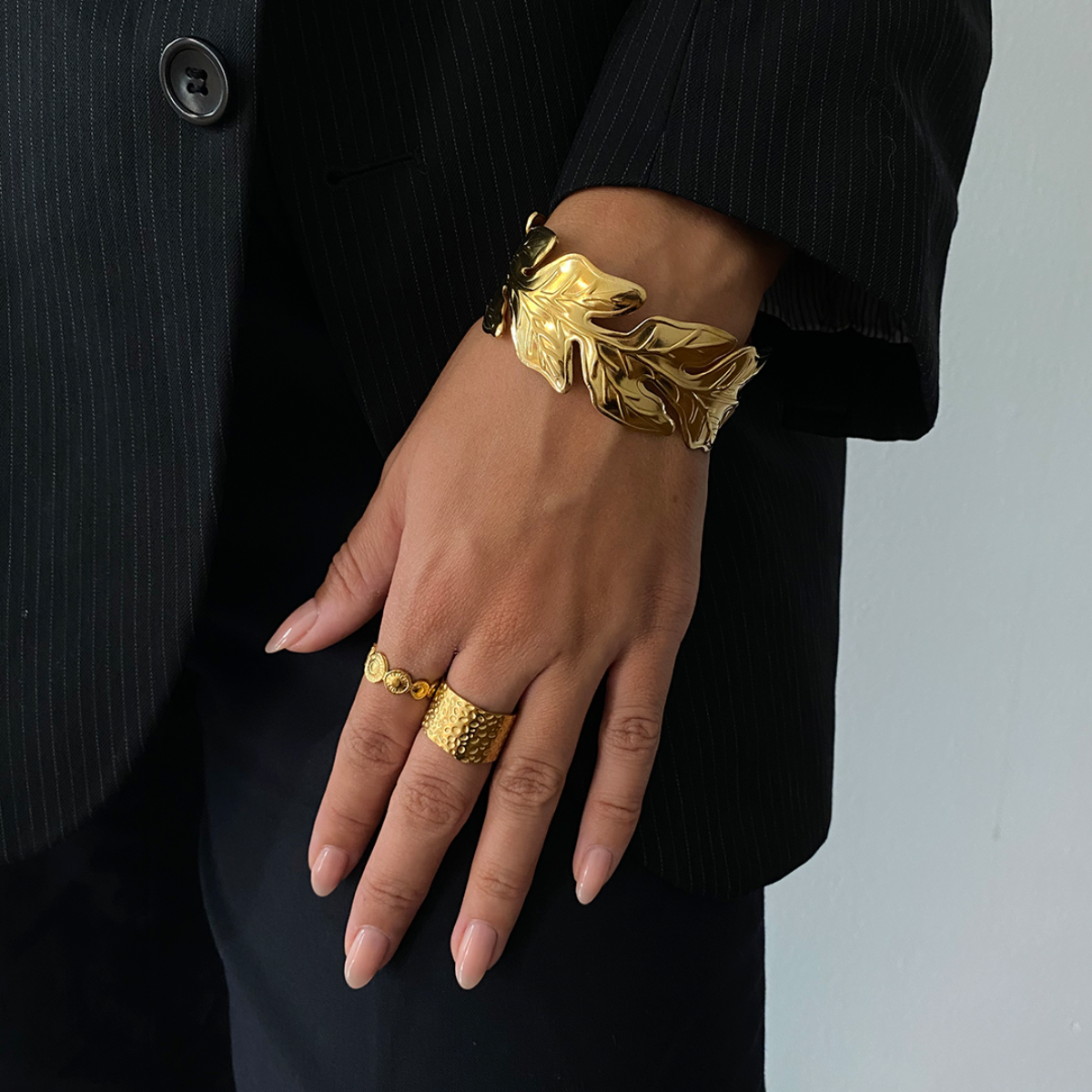 Pulsera Esclava Hoja de Acero para Mujer