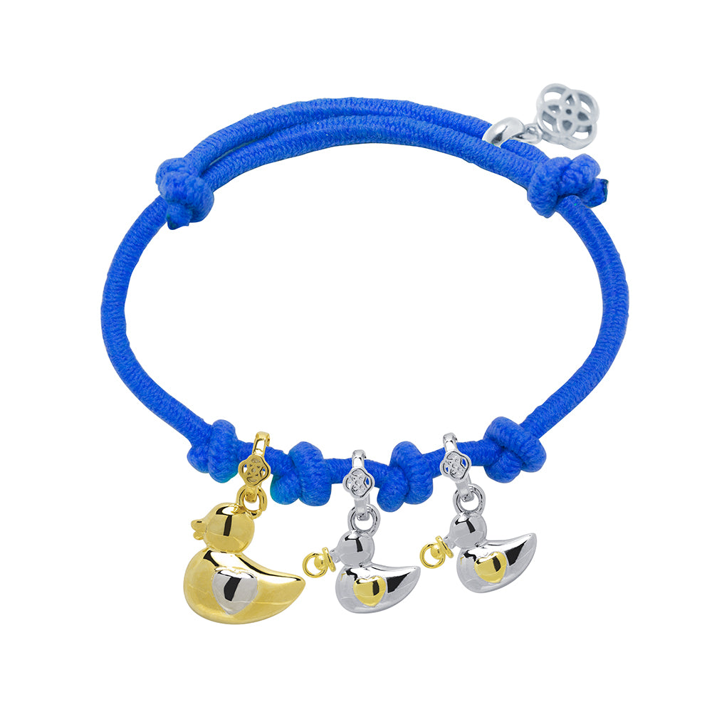 Pulsera Mamá Pata y Patitos de Plata 925 Personalizada
