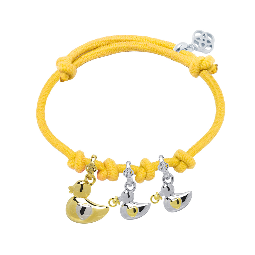 Pulsera Mamá Pata y Patitos de Plata 925 Personalizada