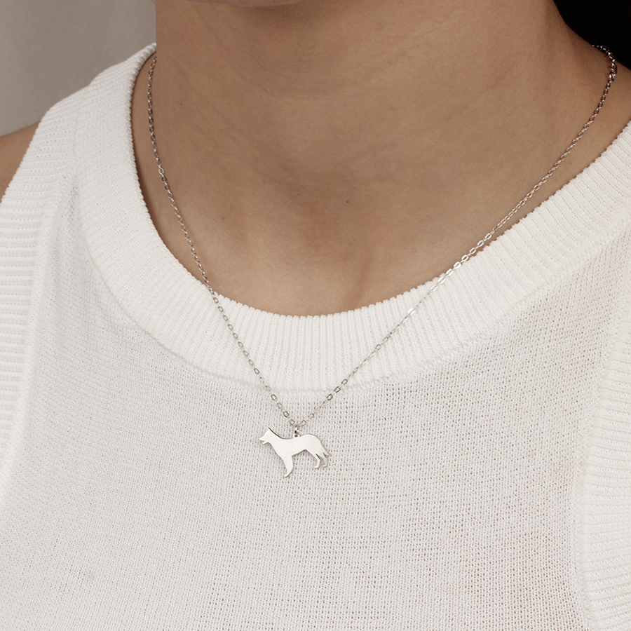 Collar Pastor Alemán de Plata 925 Personalizado