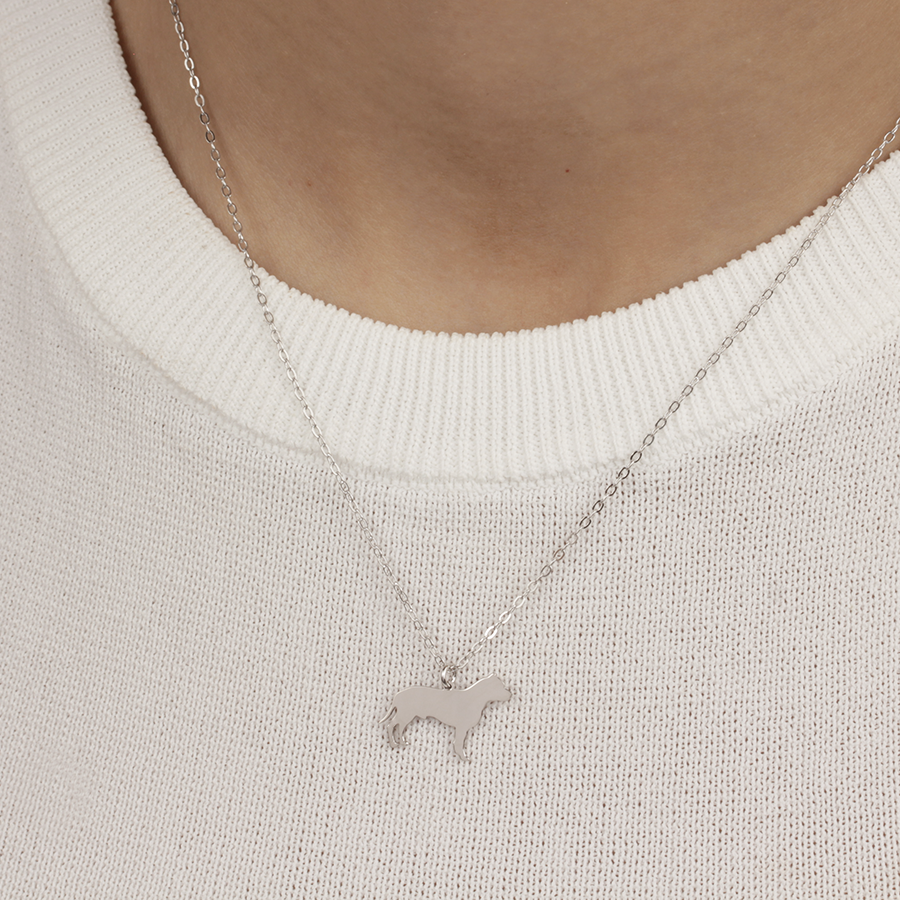 Collar Pitbull de Plata 925 para Mujer Personalizado
