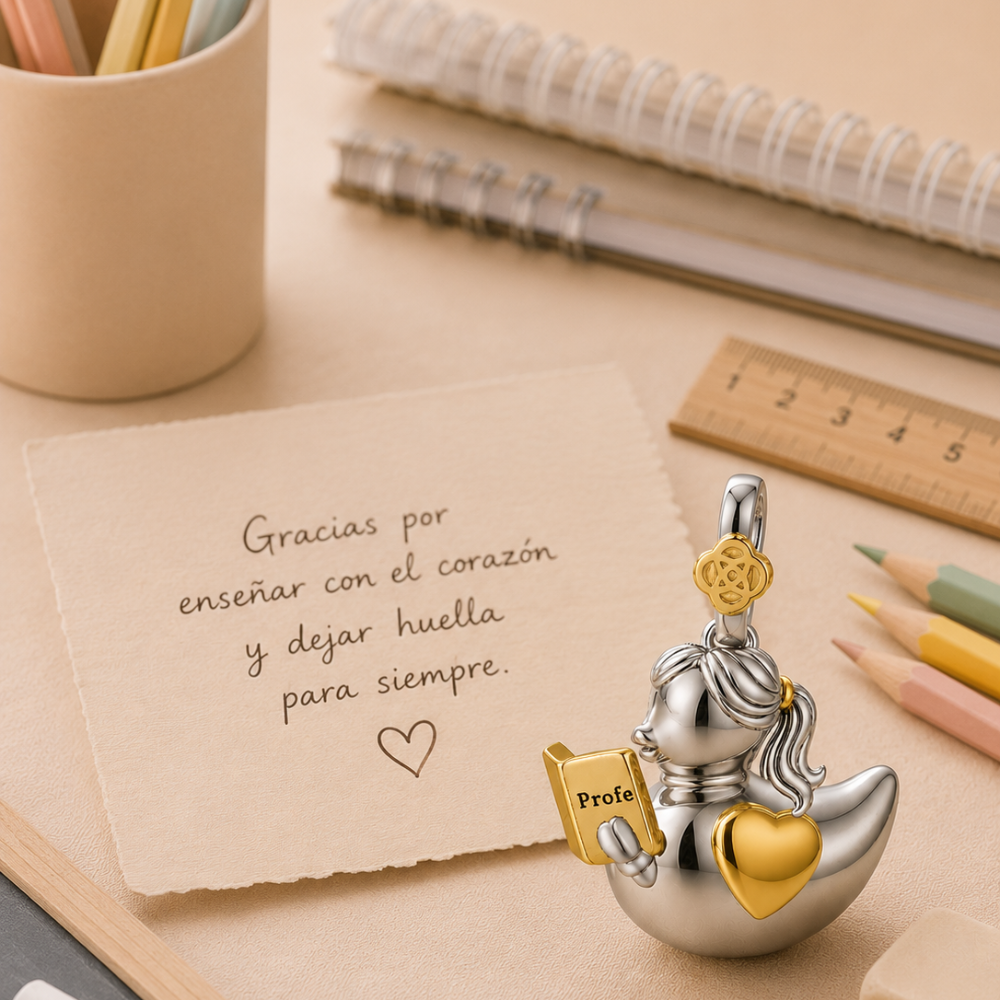 Colgante Patita Profe personalizado con grabado Plata 925
