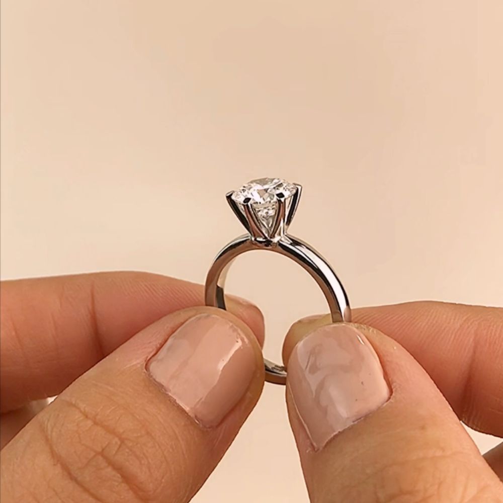 Anillo Solitario de Platino 950 Personalizado