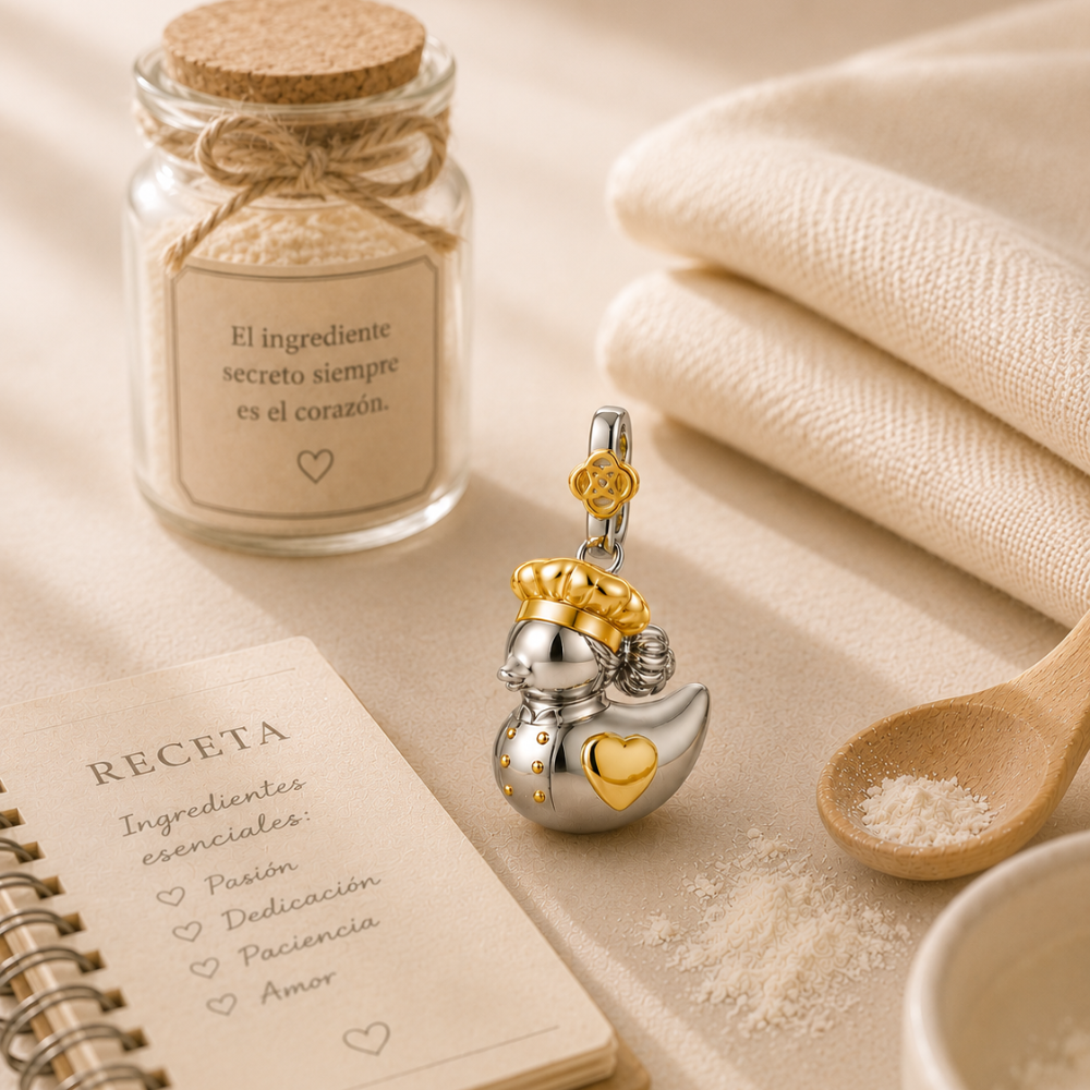 Colgante Patita Cocinera de Plata 925 Personalizado