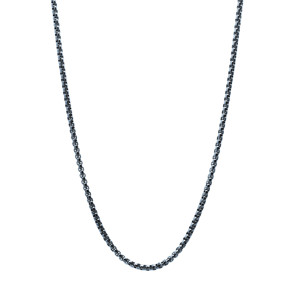 Collar Rolo Negro de Acero para Hombre