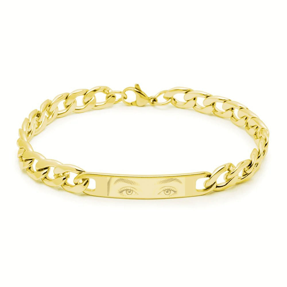 Pulsera Barbada de Acero para Hombre Personalizada