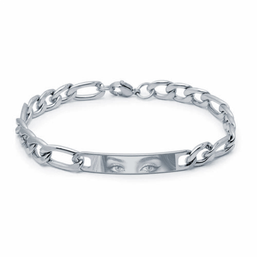 Pulsera Fígaro de Acero para Hombre Personalizada