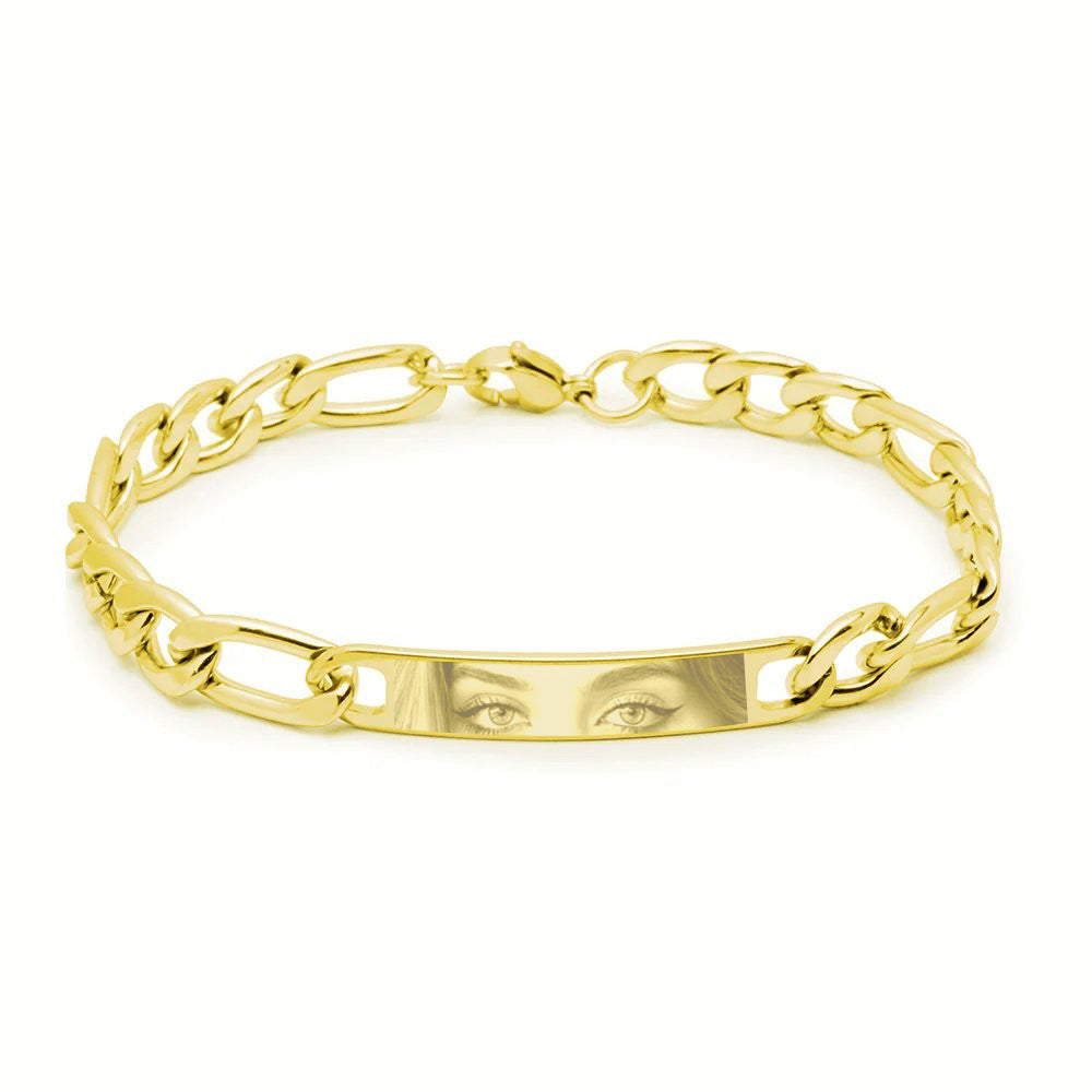 Pulsera Fígaro de Acero para Hombre Personalizada