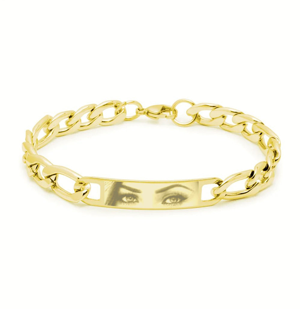 Pulsera Fígaro de Acero para Hombre Personalizada