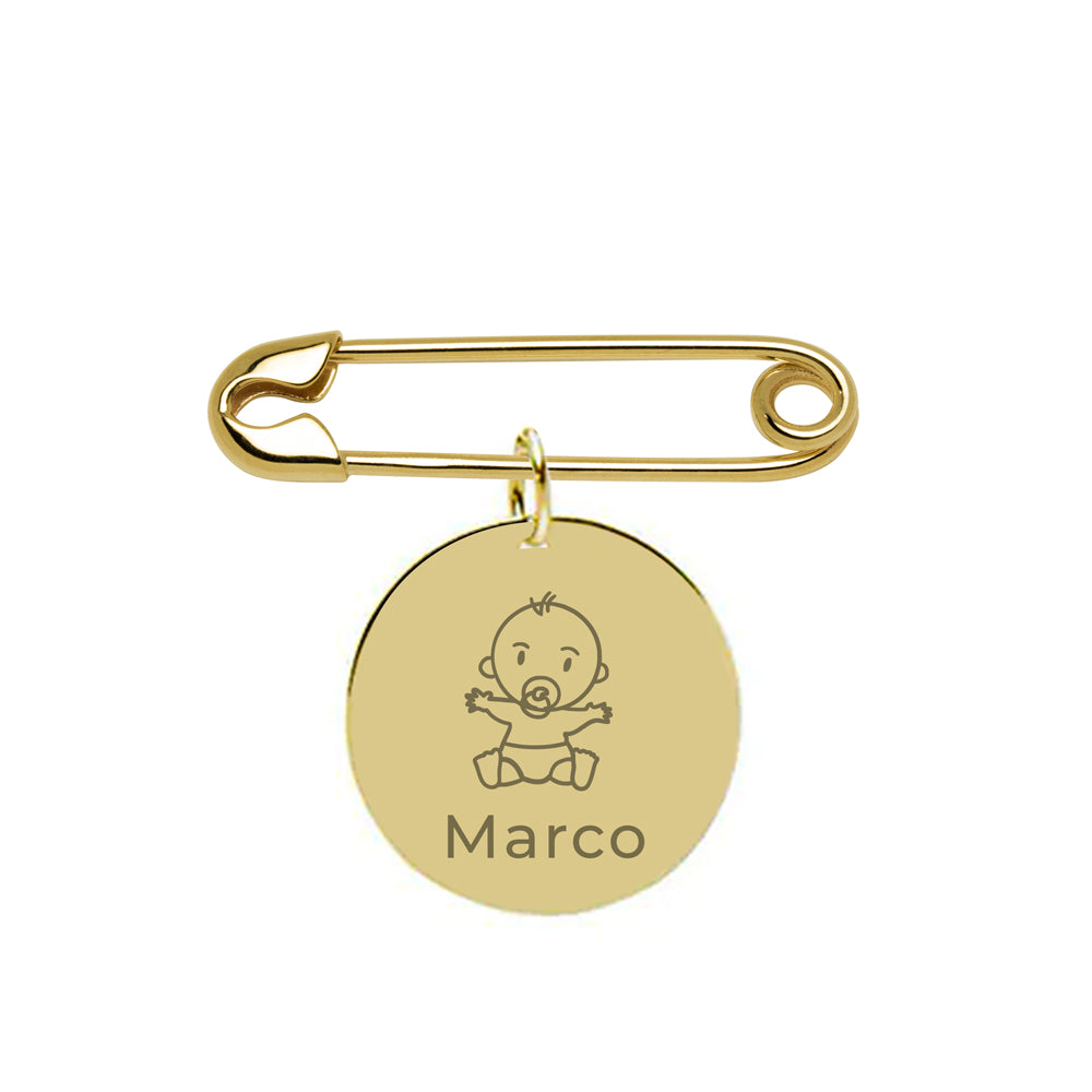 Aguja con medalla personalizable para Bebé