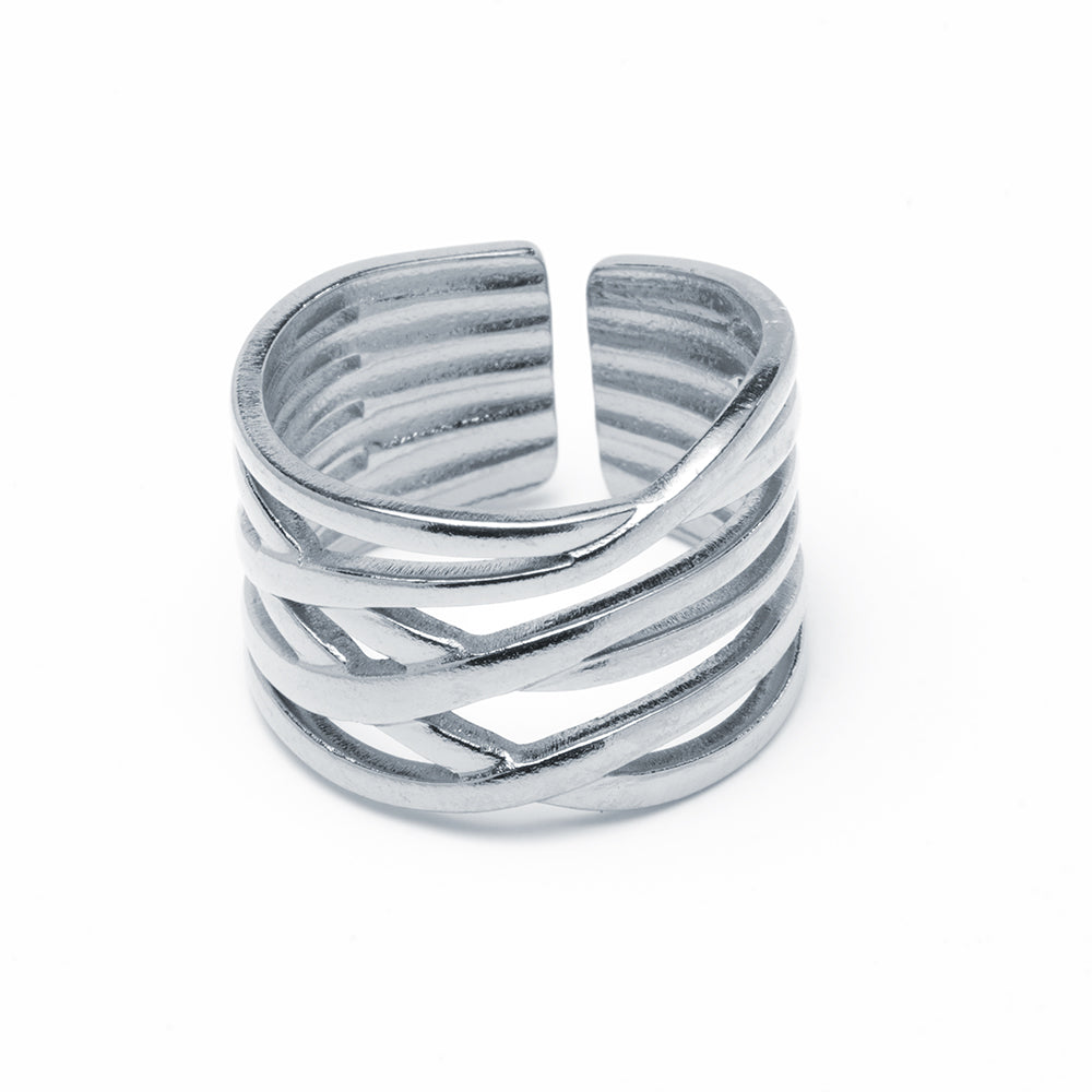 Anillo Marea Ajustable de Acero para Mujer