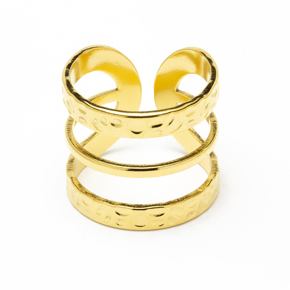 Anillo Poseidon Ajustable de Acero para Mujer