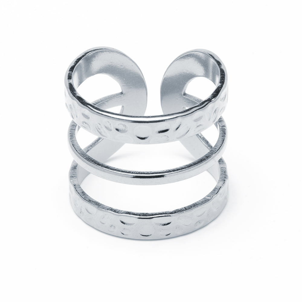 Anillo Poseidon Ajustable de Acero para Mujer