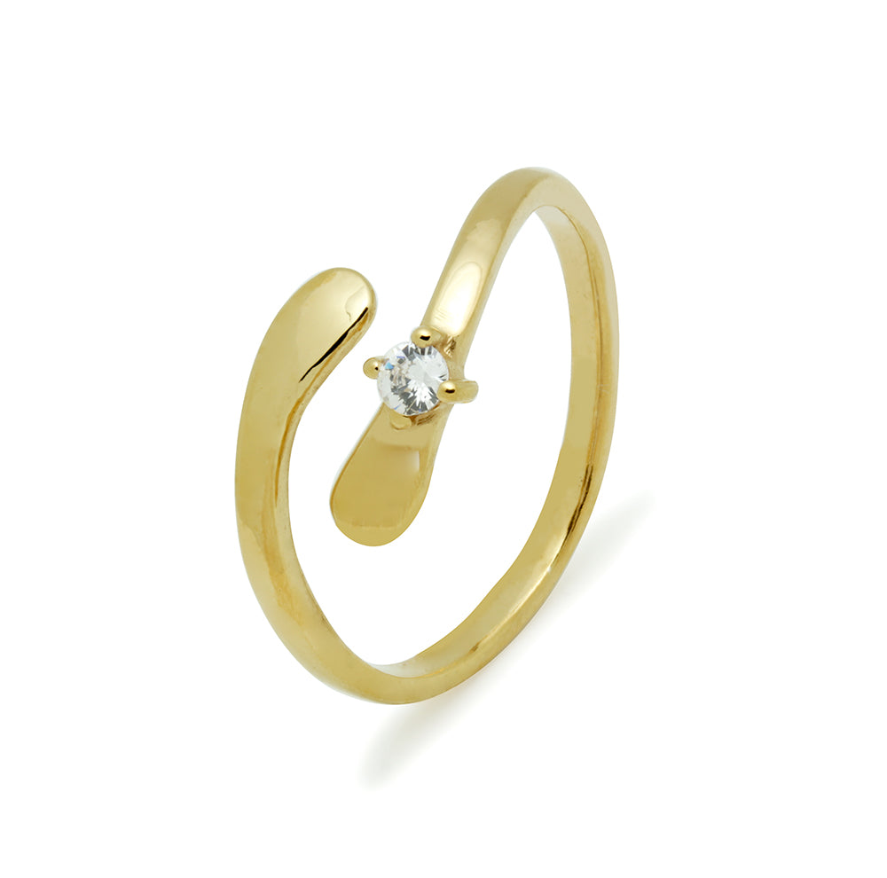 Anillo Curvas con Circonita