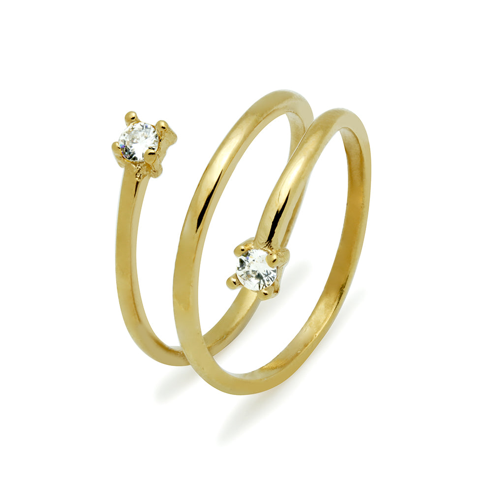 Anillo Espiral con Circonita