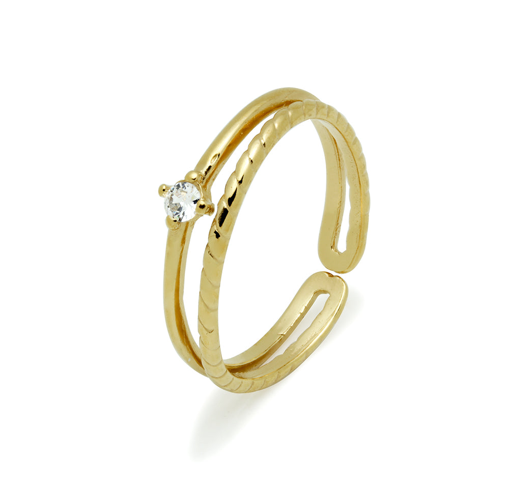 Anillo waves con Circonita