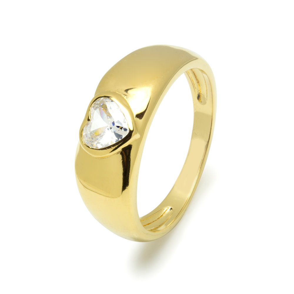Anillo Corazón de Plata 925 con Circonita