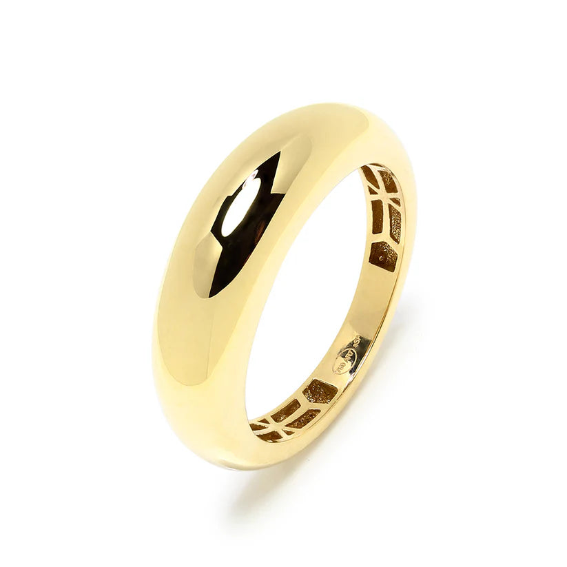 Anillo Liso Volumen de Oro 18K
