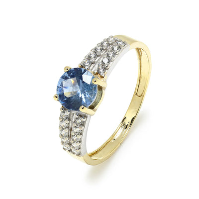 Anillo de Oro 9K con Turmalina Paraiba