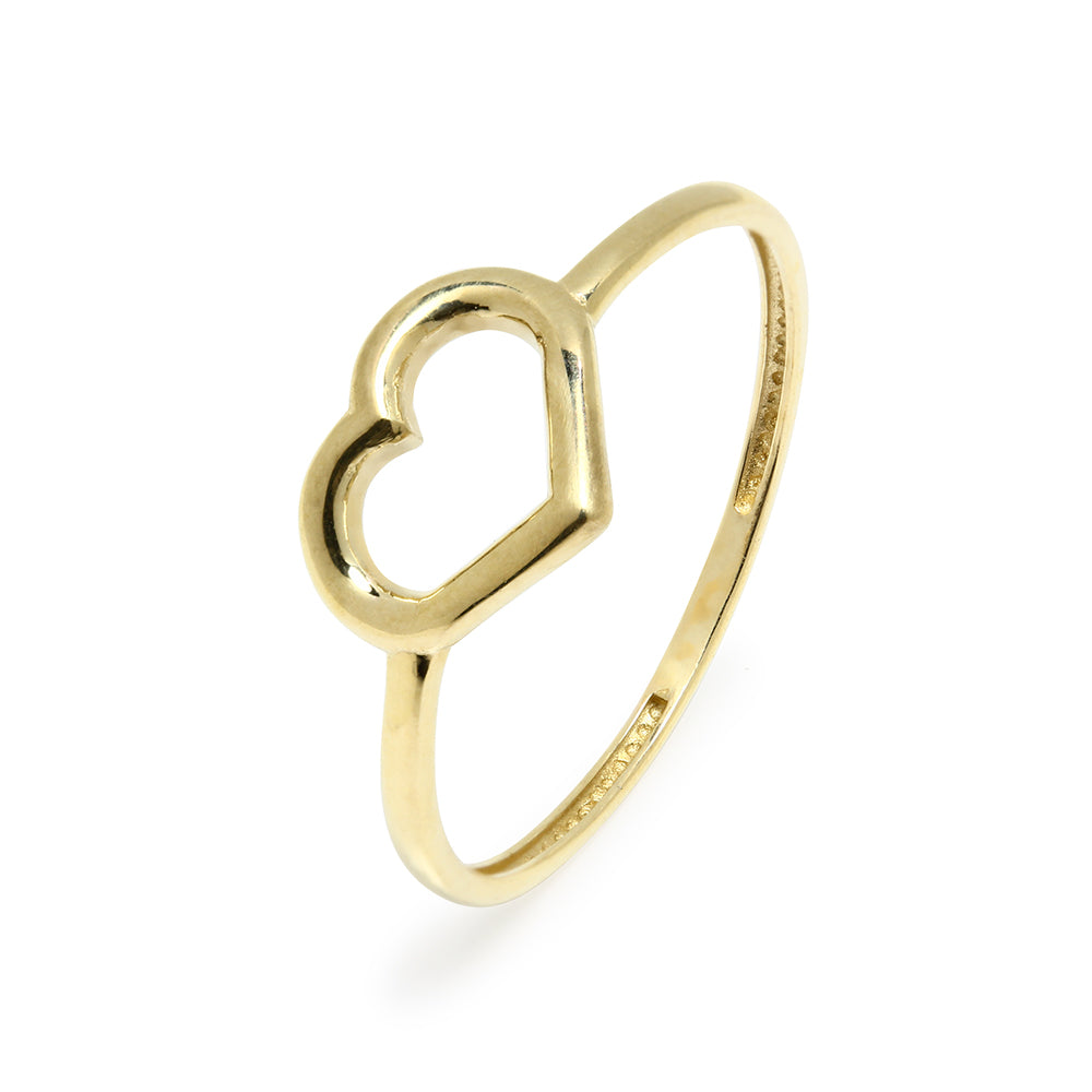 Anillo Corazón Calado de Oro 9K