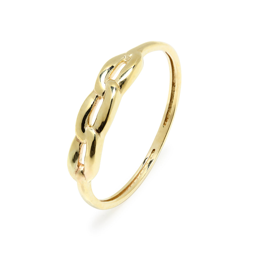 Anillo Eslabón Liso de Oro 9K