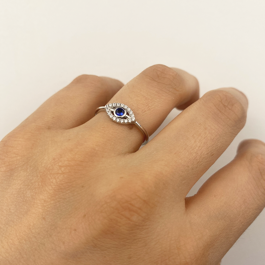 Anillo Ojo Turco Blue Circonitas