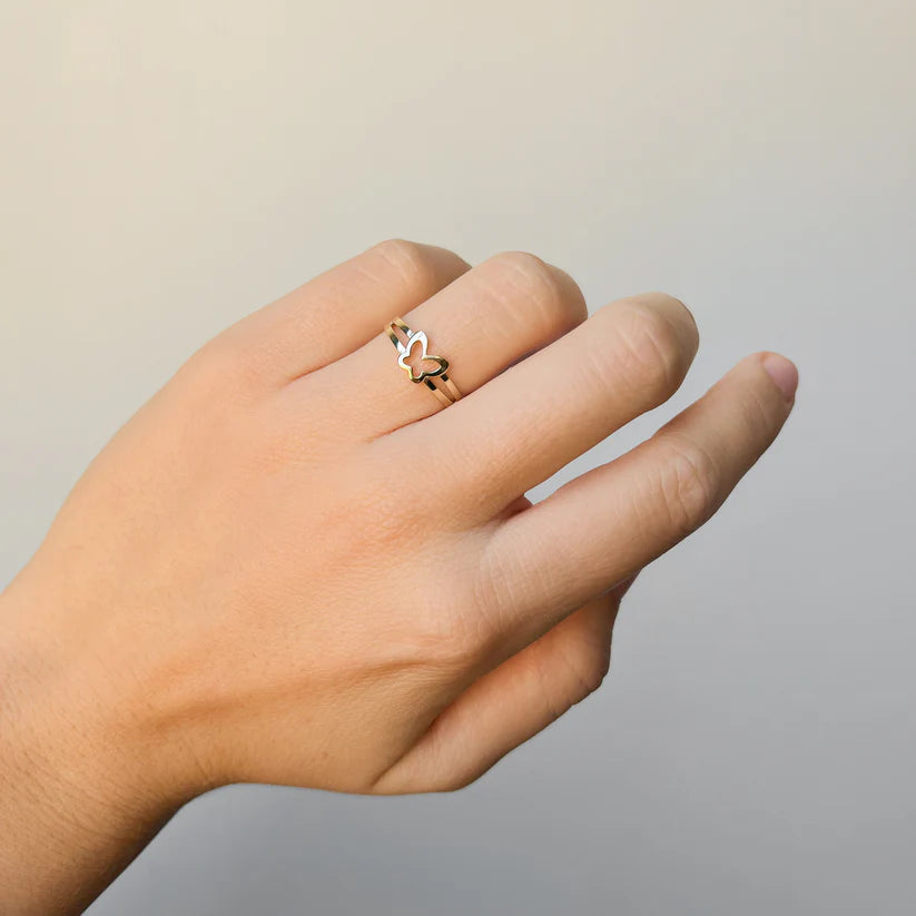 Anillo Mariposa de Oro 9K
