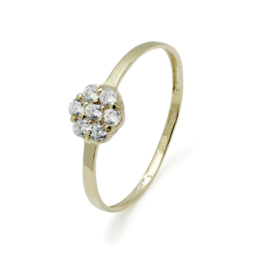 Anillo Comunión Flor de Oro con Circonitas