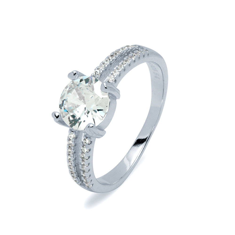 Anillo Solitario Doble Tira