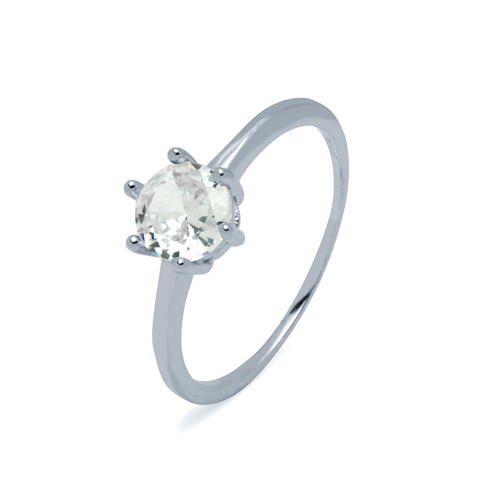 Anillo Solitario 6 grapas