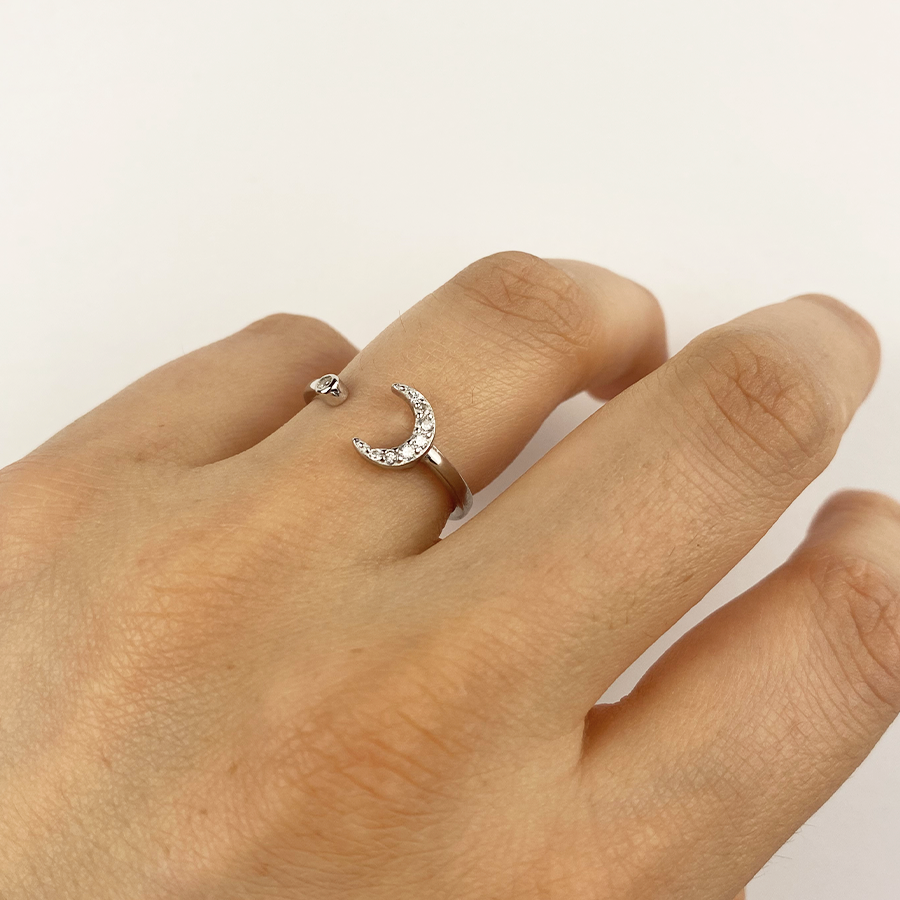 Anillo Luna con Circonitas