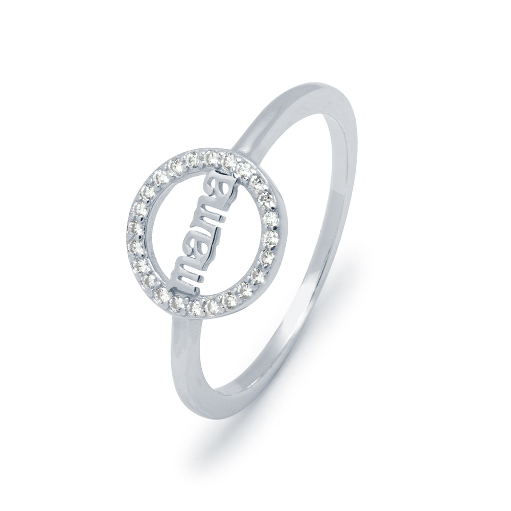 Anillo Mama Circonitas Circulo